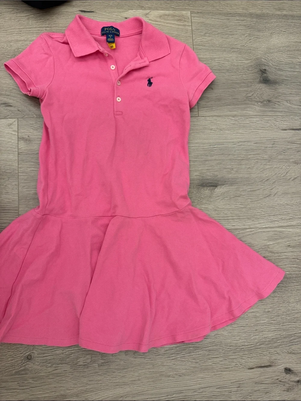 Ralph Lauren Girls Pink Polo Dress with Embroidered Pony